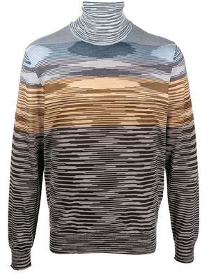 Missoni abstract-stripe wool jumper - Blue