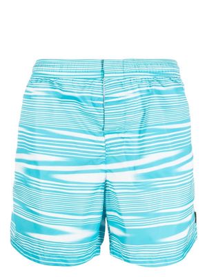 Missoni artist stripe-print swim shorts - Blue