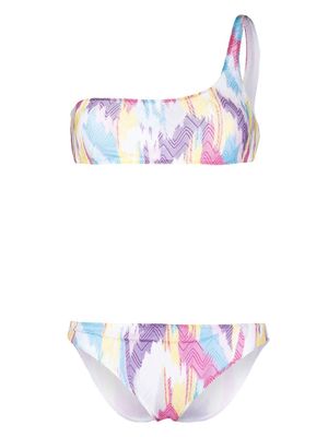 Missoni asymmetric zigzag-weave bikini set - Pink