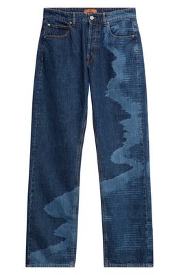 Missoni Bleached Wave Cotton Denim Jeans in Medium Blue Wash