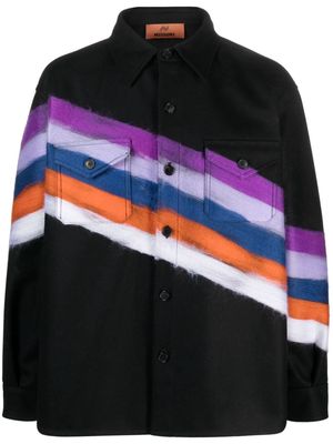 Missoni brushed-effect striped shirt jacket - Black