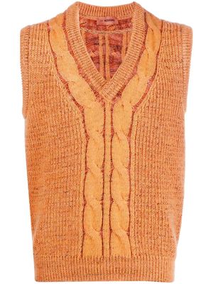 Missoni cable-knit v-neck vest - Brown