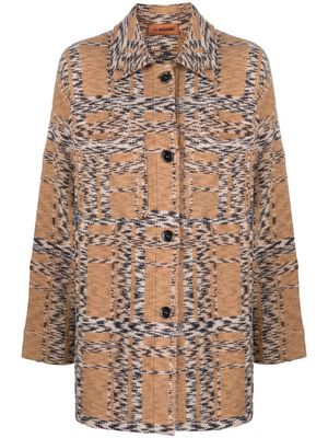 Missoni checked knitted coat - Brown