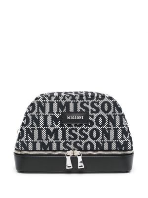 Missoni checkerboard logo-print makeup bag - Black