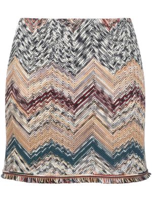 Missoni chevron-knit fitted skirt - Neutrals