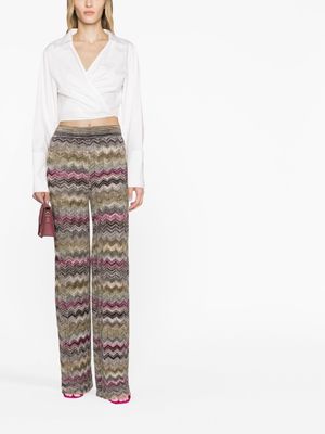 Missoni chevron-knit silk blend trousers - Black