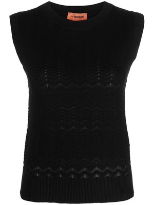 Missoni chevron knit sleeveless top - Black