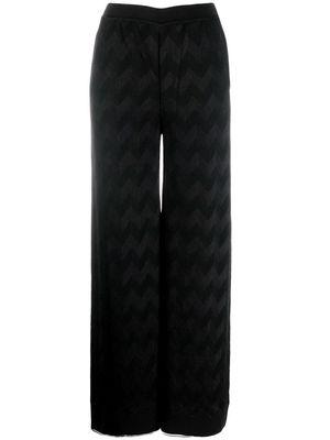 Missoni chevron-knit straight-leg trousers - Black