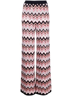 Missoni chevron-knit straight leg trousers - Pink
