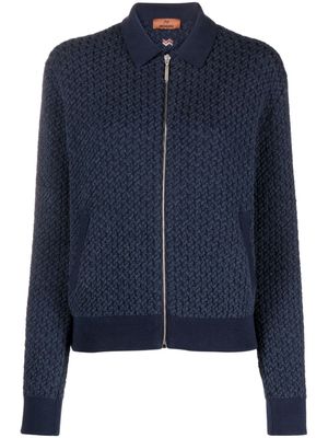 Missoni chevron knit zip-up cardigan - Blue