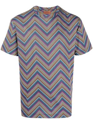 Missoni chevron logo-print T-shirt - Purple