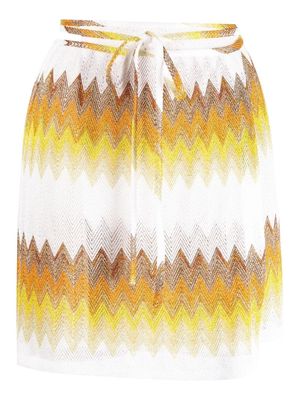 Missoni chevron-pattern beach skirt - White