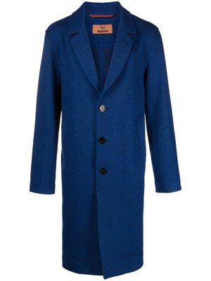 Missoni chevron-pattern single-breasted coat - Blue