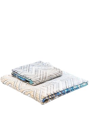 Missoni chevron pattern towels - Blue