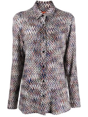 Missoni chevron-patterned long-sleeved shirt - Neutrals
