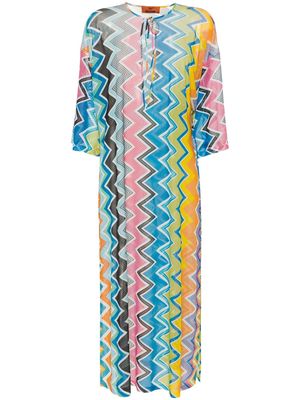 Missoni chevron-print mesh maxi dress - Blue