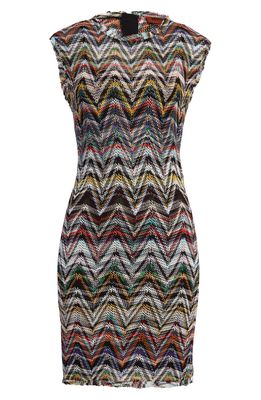 Missoni Chevron Stripe Sleeveless Knit Sheath Dress in Telaio Giorno Multicolor