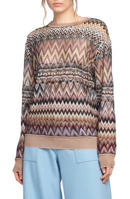 Missoni Chevron Wool Blend Sweater in Light Multicolor
