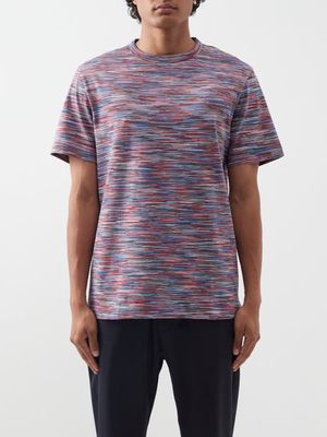 Missoni - Distorted-stripe Cotton-jersey T-shirt - Mens - Red Multi