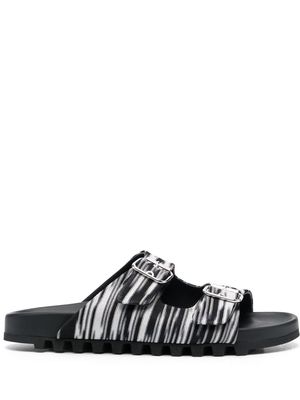 Missoni double-buckle knitted slides - Black