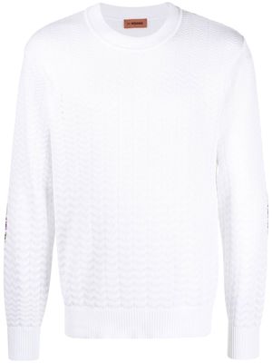 Missoni elbow-patch jumper - White