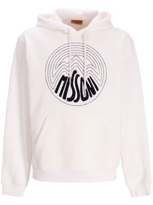 Missoni embossed-logo cotton hoodie - White