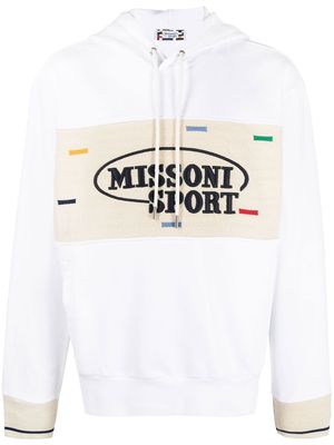Missoni embroidered-logo cotton hoodie - White