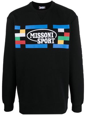 Missoni embroidered-logo cotton sweatshirt - Black