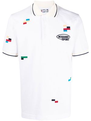 Missoni embroidered-logo detail polo shirt - White