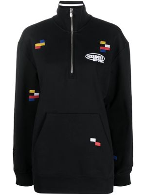 Missoni embroidered logo half-zip sweatshirt - Black