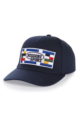 Missoni Embroidered Logo Patch Baseball Cap in Nebulas Blue
