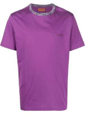 Missoni embroidered-logo short-sleeve T-shirt - Purple