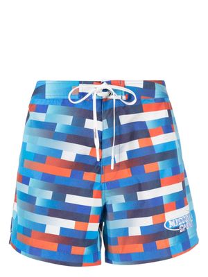 Missoni embroidered-logo swim shorts - Blue