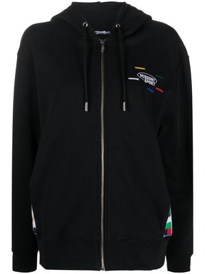 Missoni embroidered logo zip-up hoodie - Black