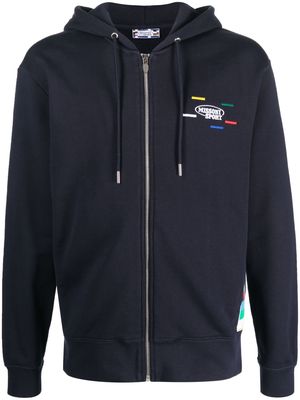 Missoni embroidered logo zip-up hoodie - Blue