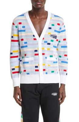 Missoni Embroidered Sport Logo Cardigan in White With Multicolor
