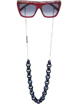 MISSONI EYEWEAR square-frame chain sunglasses - Red