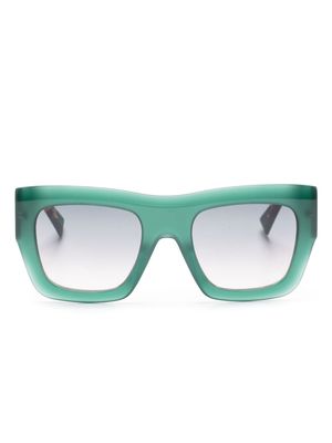 MISSONI EYEWEAR tortoiseshell-arms square-frame sunglasses - Green