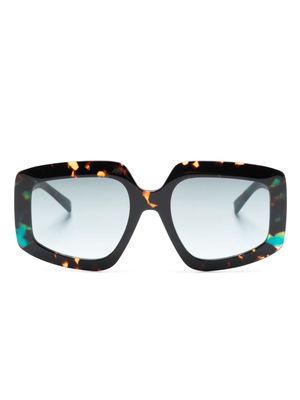 MISSONI EYEWEAR tortoiseshell-detailed square-frame sunglasses - Green