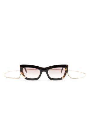 MISSONI EYEWEAR tortoiseshell-detailing rectangle-frame sunglasses - Brown