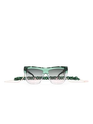 MISSONI EYEWEAR tortoiseshell-effect square-frame sunglasses - Green