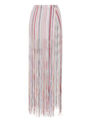 Missoni fringe wraparound crochet skirt - Pink