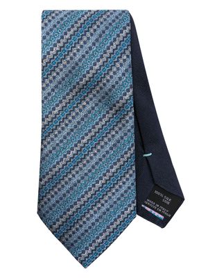Missoni geometric-pattern silk tie - Blue