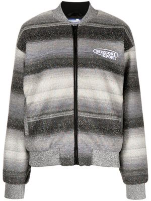 Missoni glitter-detail striped bomber jacket - Grey
