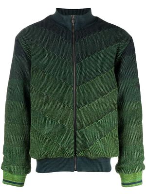 Missoni gradient-effect knitted bomber jacket - Green