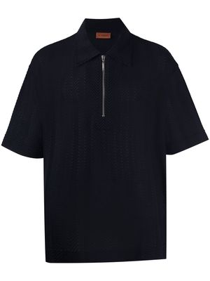 Missoni half-zip chevron polo shirt - Blue