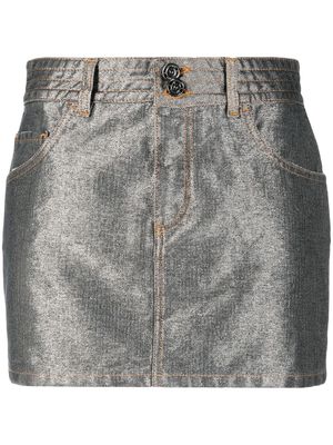 Missoni high-shine denim mini skirt - Silver