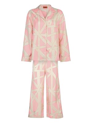 Missoni Home graphic-pattern silk pajama set - Pink