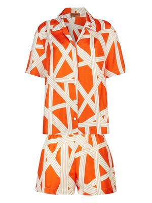 Missoni Home graphic-print silk pajama set - Orange