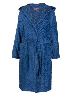 Missoni Home hooded terrycloth bath robe - Blue